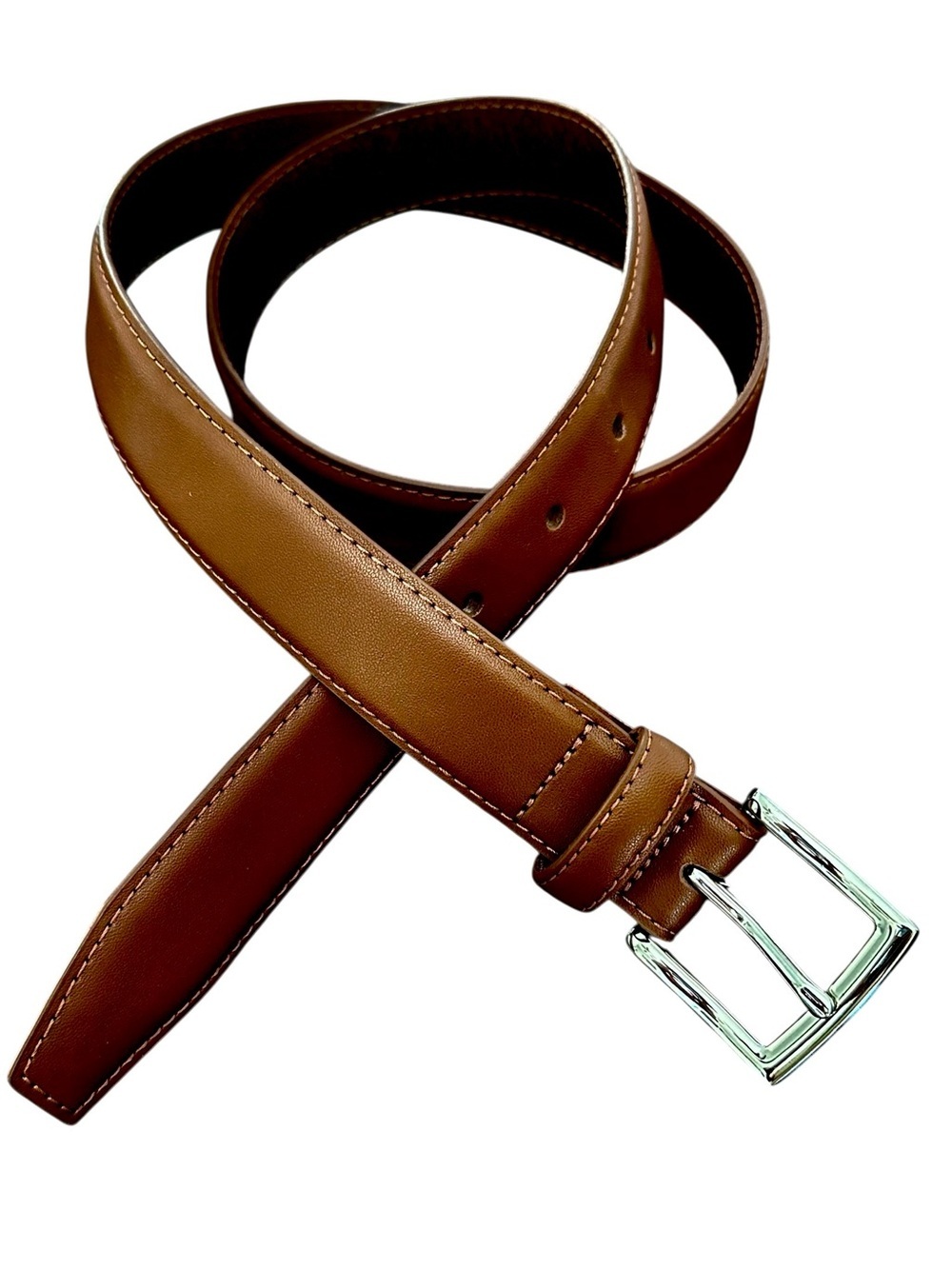 J. Crew Brown Leather Belt Classic Style Silver Hardware Women’s Size 34